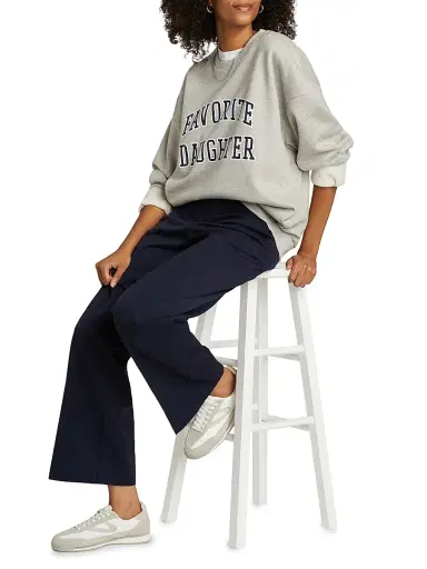 Favorite Daughter Women's Collegiate Oversized Logo Cotton-Blend Sweatshirt - Heather Grey - Size XS | Thumbnail 2 Favorite Daughter Women's Collegiate Oversized Logo Cotton-Blend Sweatshirt - Heather Grey - Size XS | Thumbnail 2