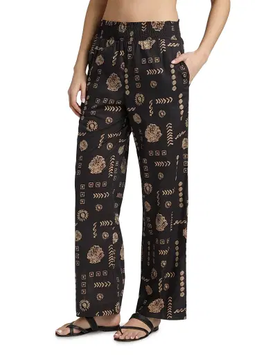 Rails Women's Brendon Abstract Cotton Straight Pants - Beach Shells | Thumbnail 4 Rails Women's Brendon Abstract Cotton Straight Pants - Beach Shells | Thumbnail 4