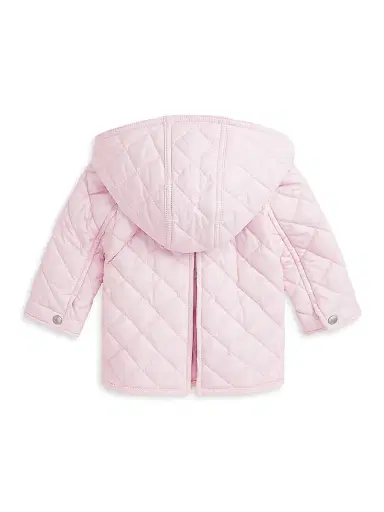 Polo Ralph Lauren Baby Girl's Quilted Hooded Jacket - Hint Of Pink 9 Months | Thumbnail 3 Polo Ralph Lauren Baby Girl's Quilted Hooded Jacket - Hint Of Pink 9 Months | Thumbnail 3