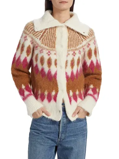 NAADAM Women's Luxe Brushed Alpaca Wool Blend Reversible Cardigan - Pink Combo - Size Large | Thumbnail 3 NAADAM Women's Luxe Brushed Alpaca Wool Blend Reversible Cardigan - Pink Combo - Size Large | Thumbnail 3