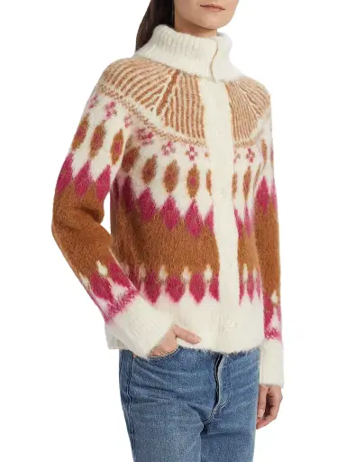 NAADAM Women's Luxe Brushed Alpaca Wool Blend Reversible Cardigan - Pink Combo - Size Large | Thumbnail 4 NAADAM Women's Luxe Brushed Alpaca Wool Blend Reversible Cardigan - Pink Combo - Size Large | Thumbnail 4