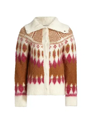 NAADAM Women's Luxe Brushed Alpaca Wool Blend Reversible Cardigan - Pink Combo - Size Large | Thumbnail 1 NAADAM Women's Luxe Brushed Alpaca Wool Blend Reversible Cardigan - Pink Combo - Size Large | Thumbnail 1