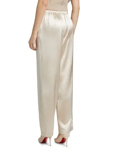 SPRWMN Women's Kauai Silk Wide-Leg Pants - Champagne | Thumbnail 5 SPRWMN Women's Kauai Silk Wide-Leg Pants - Champagne | Thumbnail 5