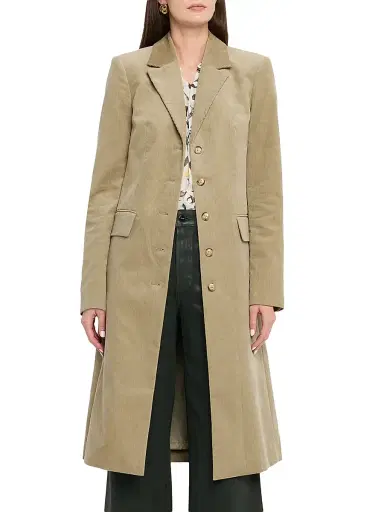 PAIGE Women's Trexi Long Corduroy Coat - Olive | Thumbnail 3 PAIGE Women's Trexi Long Corduroy Coat - Olive | Thumbnail 3