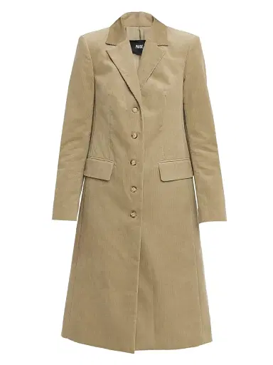 PAIGE Women's Trexi Long Corduroy Coat - Olive | Thumbnail 1 PAIGE Women's Trexi Long Corduroy Coat - Olive | Thumbnail 1