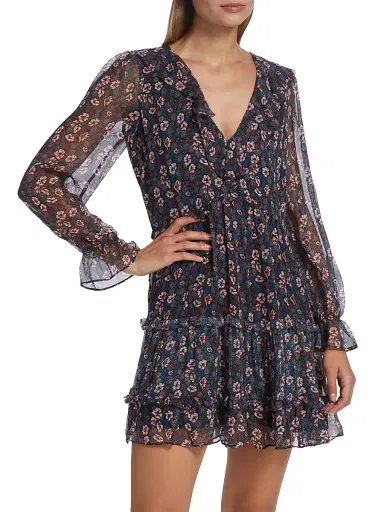 Joie Women's Adanson Silk Minidress - Caviar Multi | Thumbnail 3 Joie Women's Adanson Silk Minidress - Caviar Multi | Thumbnail 3