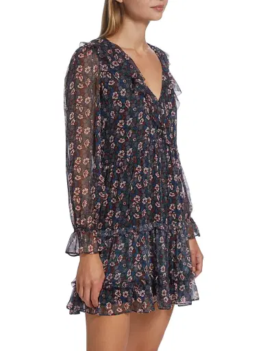 Joie Women's Adanson Silk Minidress - Caviar Multi | Thumbnail 4 Joie Women's Adanson Silk Minidress - Caviar Multi | Thumbnail 4