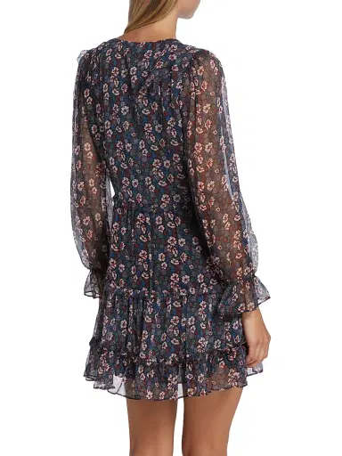 Joie Women's Adanson Silk Minidress - Caviar Multi | Thumbnail 5 Joie Women's Adanson Silk Minidress - Caviar Multi | Thumbnail 5