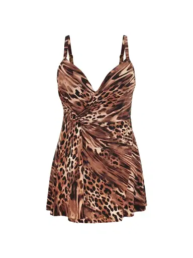 Miraclesuit Swim Women's Ocicat Adora Swim Dress - Black Multi - Size 8 | Thumbnail 1 Miraclesuit Swim Women's Ocicat Adora Swim Dress - Black Multi - Size 8 | Thumbnail 1
