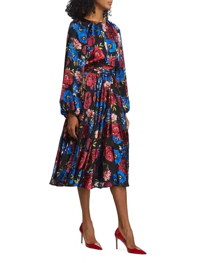 Elie Tahari Women's The Audrey Floral Midi-Dress - Nocturnal Blooms | Thumbnail 4 Elie Tahari Women's The Audrey Floral Midi-Dress - Nocturnal Blooms | Thumbnail 4