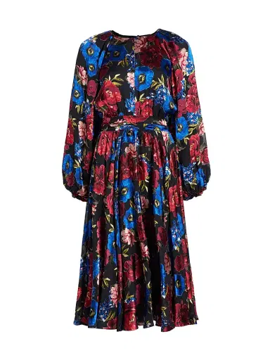 Elie Tahari Women's The Audrey Floral Midi-Dress - Nocturnal Blooms | Thumbnail 1 Elie Tahari Women's The Audrey Floral Midi-Dress - Nocturnal Blooms | Thumbnail 1