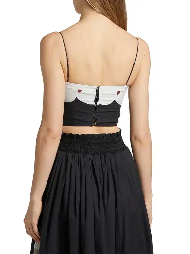 Adam Lippes Women's Bex Floral Cotton Voile Crop Top - Black White | Thumbnail 5 Adam Lippes Women's Bex Floral Cotton Voile Crop Top - Black White | Thumbnail 5