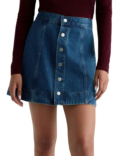 AG Jeans Women's Evie Denim A-Line Miniskirt - Denali | Thumbnail 3 AG Jeans Women's Evie Denim A-Line Miniskirt - Denali | Thumbnail 3