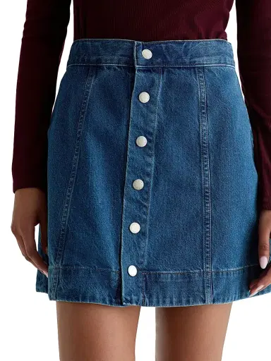 AG Jeans Women's Evie Denim A-Line Miniskirt - Denali | Thumbnail 7 AG Jeans Women's Evie Denim A-Line Miniskirt - Denali | Thumbnail 7