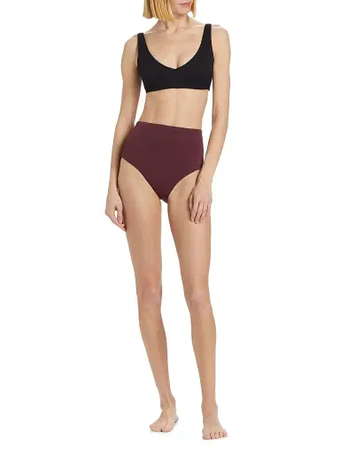 Spanx Women's Textured Pique Plunge Bikini Top - Very Black - Size Small | Thumbnail 2 Spanx Women's Textured Pique Plunge Bikini Top - Very Black - Size Small | Thumbnail 2