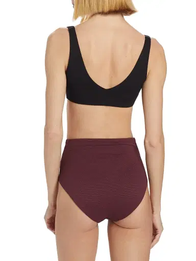 Spanx Women's Textured Pique Plunge Bikini Top - Very Black - Size Small | Thumbnail 4 Spanx Women's Textured Pique Plunge Bikini Top - Very Black - Size Small | Thumbnail 4