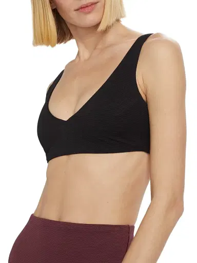 Spanx Women's Textured Pique Plunge Bikini Top - Very Black - Size Small | Thumbnail 5 Spanx Women's Textured Pique Plunge Bikini Top - Very Black - Size Small | Thumbnail 5
