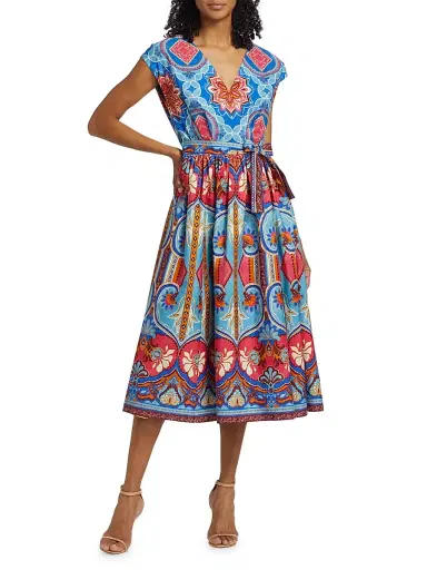 Elie Tahari Women's Adeline Tapestry Floral Cotton Midi-Dress - Tapestry Floral Print | Thumbnail 2 Elie Tahari Women's Adeline Tapestry Floral Cotton Midi-Dress - Tapestry Floral Print | Thumbnail 2
