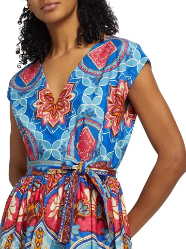 Elie Tahari Women's Adeline Tapestry Floral Cotton Midi-Dress - Tapestry Floral Print | Thumbnail 6 Elie Tahari Women's Adeline Tapestry Floral Cotton Midi-Dress - Tapestry Floral Print | Thumbnail 6