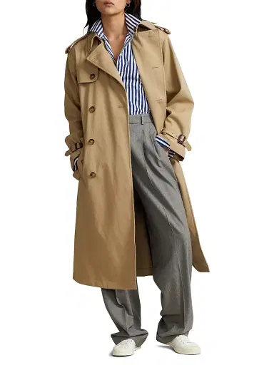 Polo Ralph Lauren Women's Twill Double-Breasted Trench Coat | Thumbnail 2 Polo Ralph Lauren Women's Twill Double-Breasted Trench Coat | Thumbnail 2