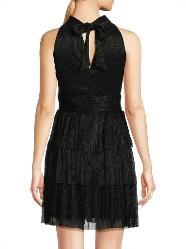 Lilly Pulitzer Women's Wyn Halter Minidress - Noir Metallic | Thumbnail 5 Lilly Pulitzer Women's Wyn Halter Minidress - Noir Metallic | Thumbnail 5