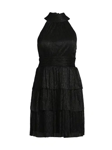 Lilly Pulitzer Women's Wyn Halter Minidress - Noir Metallic | Thumbnail 1 Lilly Pulitzer Women's Wyn Halter Minidress - Noir Metallic | Thumbnail 1