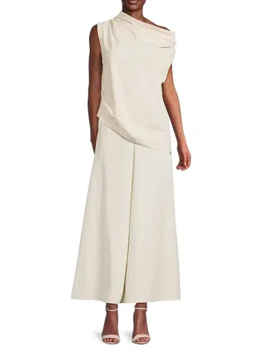 Natori Women's Asymmetric Funnelneck Top - Ivory - Size 2 | Thumbnail 2 Natori Women's Asymmetric Funnelneck Top - Ivory - Size 2 | Thumbnail 2