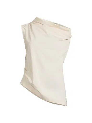 Natori Women's Asymmetric Funnelneck Top - Ivory - Size 2 | Thumbnail 1 Natori Women's Asymmetric Funnelneck Top - Ivory - Size 2 | Thumbnail 1