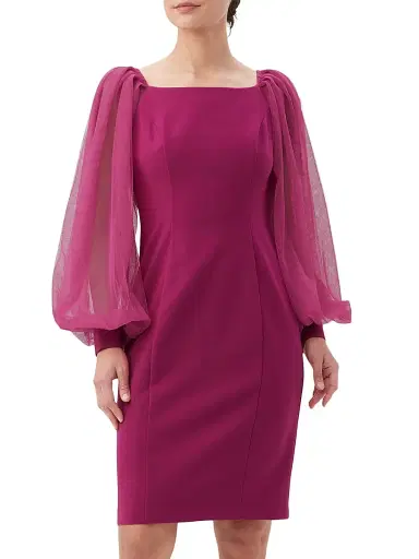 Trina Turk Women's Tamadachi Tulle-Sleeve Minidress | Thumbnail 1 Trina Turk Women's Tamadachi Tulle-Sleeve Minidress | Thumbnail 1
