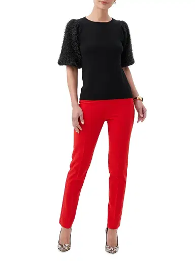 Trina Turk Women's Barbier Puff-Sleeve Wool Sweater | Thumbnail 2 Trina Turk Women's Barbier Puff-Sleeve Wool Sweater | Thumbnail 2