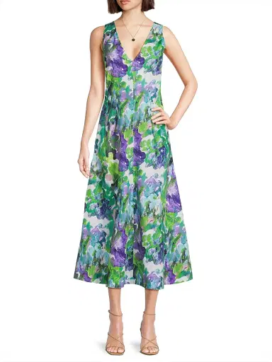Natori Women's Ayame Floral Watercolor-Print Maxi Dress | Thumbnail 2 Natori Women's Ayame Floral Watercolor-Print Maxi Dress | Thumbnail 2