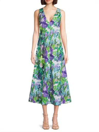 Natori Women's Ayame Floral Watercolor-Print Maxi Dress | Thumbnail 3 Natori Women's Ayame Floral Watercolor-Print Maxi Dress | Thumbnail 3