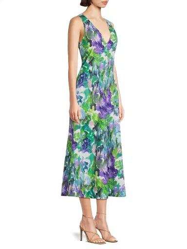 Natori Women's Ayame Floral Watercolor-Print Maxi Dress | Thumbnail 4 Natori Women's Ayame Floral Watercolor-Print Maxi Dress | Thumbnail 4
