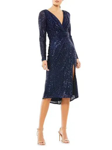 Mac Duggal Women's Sequined Knee-Length Dress | Thumbnail 1 Mac Duggal Women's Sequined Knee-Length Dress | Thumbnail 1