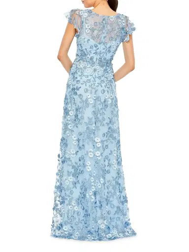 Mac Duggal Women's Floral Appliqué Tulle Gown | Thumbnail 2 Mac Duggal Women's Floral Appliqué Tulle Gown | Thumbnail 2