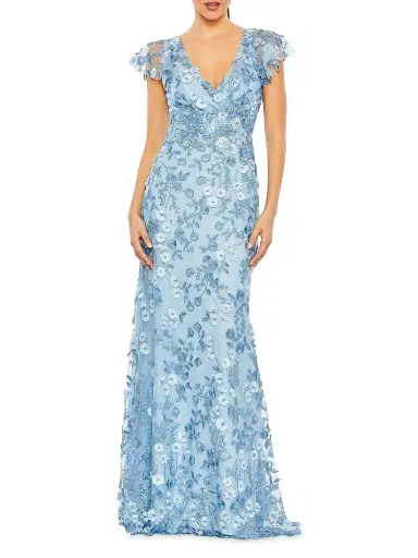 Mac Duggal Women's Floral Appliqué Tulle Gown | Thumbnail 1 Mac Duggal Women's Floral Appliqué Tulle Gown | Thumbnail 1