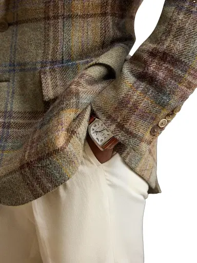 Ralph Lauren Purple Label Men's Kent Hand-Tailored Plaid Wool Sportcoat - Sage Brown Tan Multi | Thumbnail 7 Ralph Lauren Purple Label Men's Kent Hand-Tailored Plaid Wool Sportcoat - Sage Brown Tan Multi | Thumbnail 7