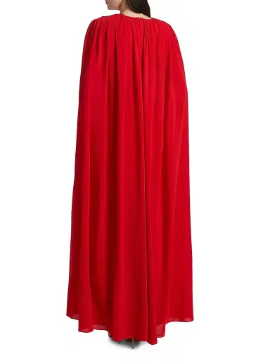 ALICE + OLIVIA Women's Zenaida Maxi Cape Dress - Bright Ruby | Thumbnail 5 ALICE + OLIVIA Women's Zenaida Maxi Cape Dress - Bright Ruby | Thumbnail 5