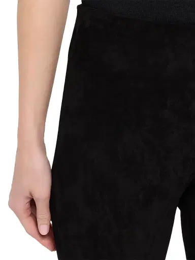 ALICE + OLIVIA Women's Lennox Suede Mid-Rise Leggings - Black | Thumbnail 5 ALICE + OLIVIA Women's Lennox Suede Mid-Rise Leggings - Black | Thumbnail 5