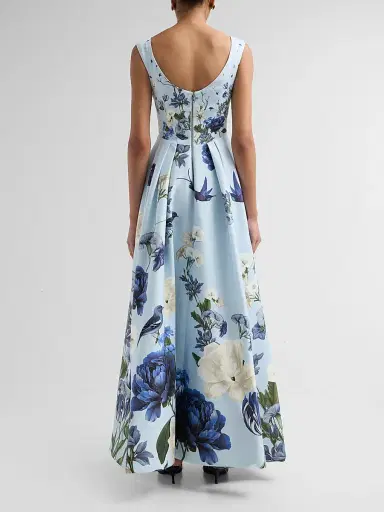 Alice + Olivia Women's Estrella Draped Floral Gown - Fly Away - Size 6 | Thumbnail 3 Alice + Olivia Women's Estrella Draped Floral Gown - Fly Away - Size 6 | Thumbnail 3