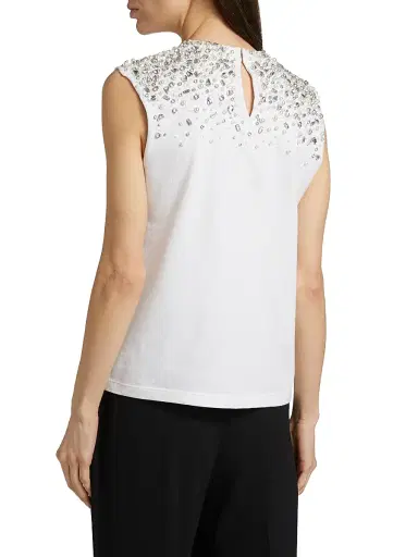 ALICE + OLIVIA Women's Micah Embellished Muscle Tank Top - Off White Multi | Thumbnail 5 ALICE + OLIVIA Women's Micah Embellished Muscle Tank Top - Off White Multi | Thumbnail 5