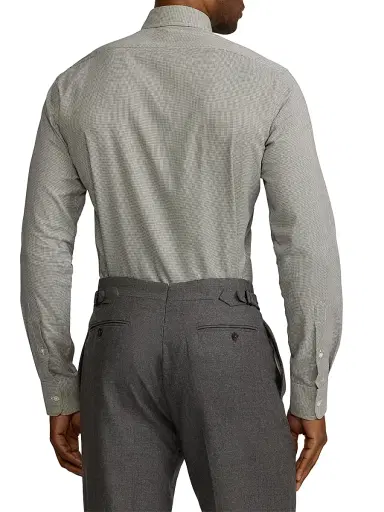 Ralph Lauren Purple Label Men's Mini Houndstooth Shirt - Light Melange Grey | Thumbnail 5 Ralph Lauren Purple Label Men's Mini Houndstooth Shirt - Light Melange Grey | Thumbnail 5