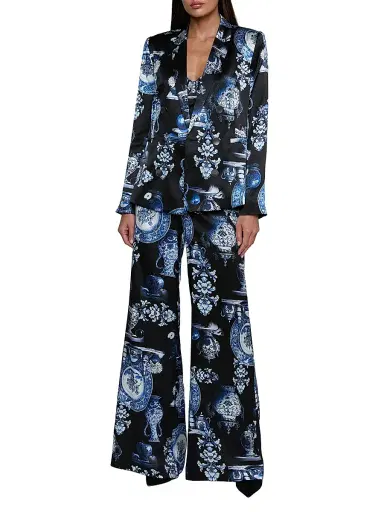 L'Agence Women's Colin Graphic Silk Double-Breasted Blazer | Thumbnail 2 L'Agence Women's Colin Graphic Silk Double-Breasted Blazer | Thumbnail 2