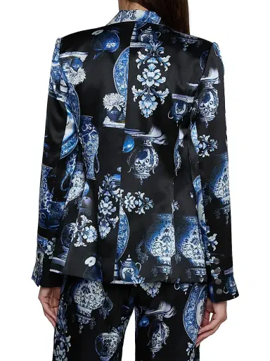 L'Agence Women's Colin Graphic Silk Double-Breasted Blazer | Thumbnail 5 L'Agence Women's Colin Graphic Silk Double-Breasted Blazer | Thumbnail 5