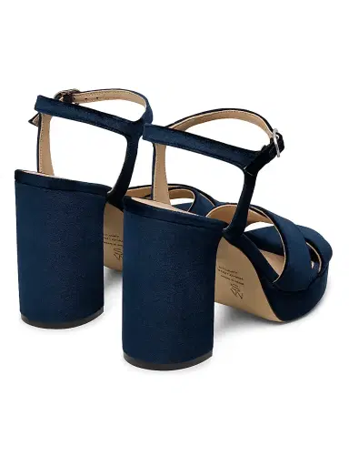 Stuart Weitzman Women's Dayna 90MM Velvet Platform Sandals - Navy Blue | Thumbnail 3 Stuart Weitzman Women's Dayna 90MM Velvet Platform Sandals - Navy Blue | Thumbnail 3