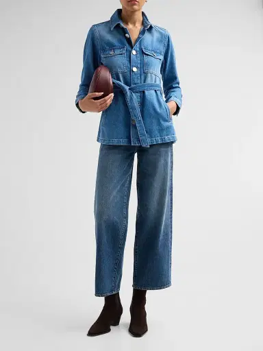 L'Agence Women's Samaya Denim Safari Jacket - Torvang - Size XL | Thumbnail 2 L'Agence Women's Samaya Denim Safari Jacket - Torvang - Size XL | Thumbnail 2
