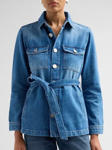 L'Agence Women's Samaya Denim Safari Jacket - Torvang - Size XL | Thumbnail 5 L'Agence Women's Samaya Denim Safari Jacket - Torvang - Size XL | Thumbnail 5