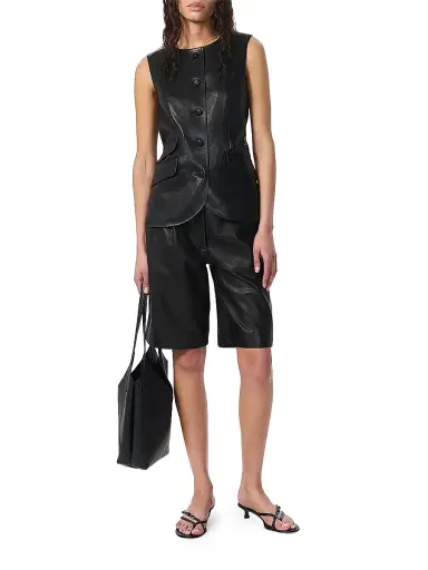 rag & bone Women's Slade Crew Leather Vest | Thumbnail 2 rag & bone Women's Slade Crew Leather Vest | Thumbnail 2