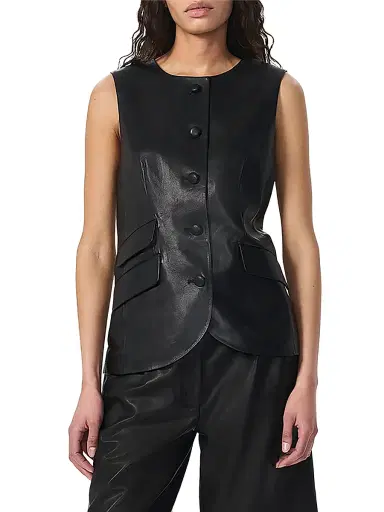 rag & bone Women's Slade Crew Leather Vest | Thumbnail 5 rag & bone Women's Slade Crew Leather Vest | Thumbnail 5