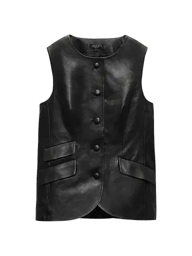 rag & bone Women's Slade Crew Leather Vest | Thumbnail 1 rag & bone Women's Slade Crew Leather Vest | Thumbnail 1